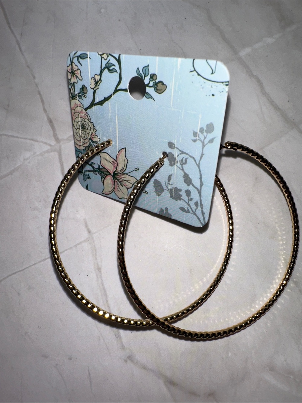 Gold Textured Hoop Earrings - Women Jewelry Earrings